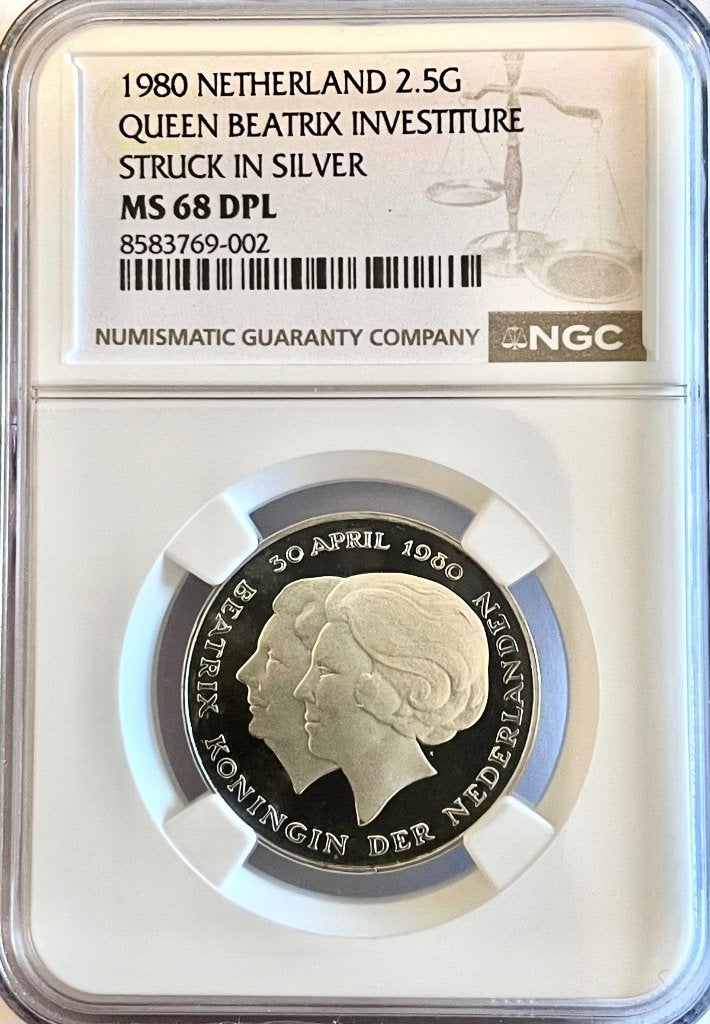 Inhuldigingsset 1980 Zilver/NGC Graded TopPop!! RRR., Postzegels en Munten, Munten | Nederland, Setje, Koningin Beatrix, Zilver