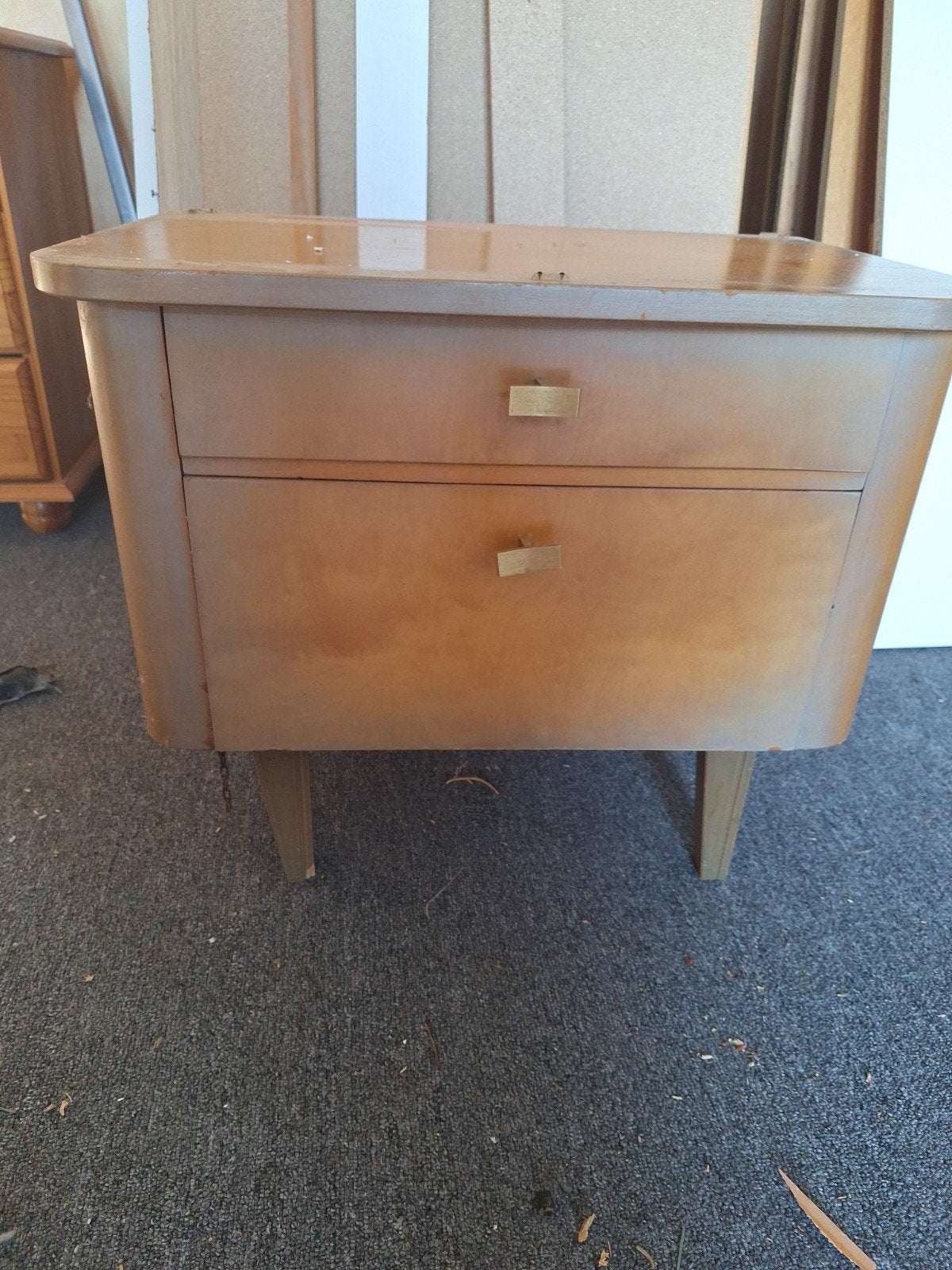 Vintage nachtkastje met lades, Antiek en Kunst, Ophalen