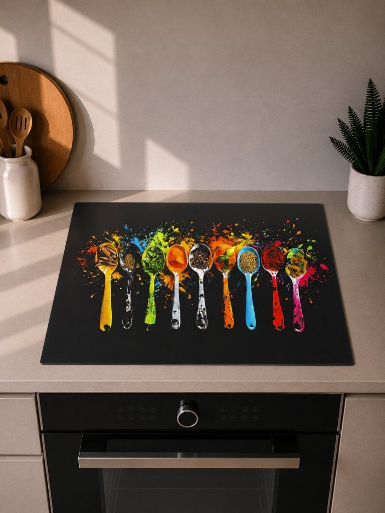 Kookplaat Inductiebeschermer 59x52cm Keukendecoratie OnlyWow, Overige typen, Ophalen of Verzenden, Nieuw, Meerkleurig