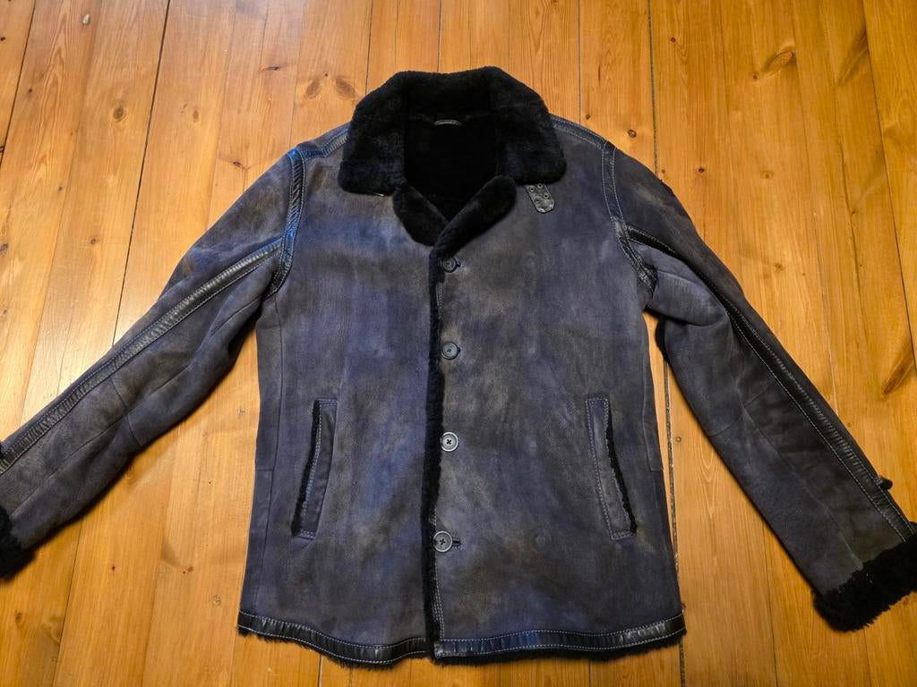 Diesel Lammy Leren Jas Maat L - Stijlvol & Warm, Maat 52/54 (L), Diesel, Zwart, Ophalen of Verzenden