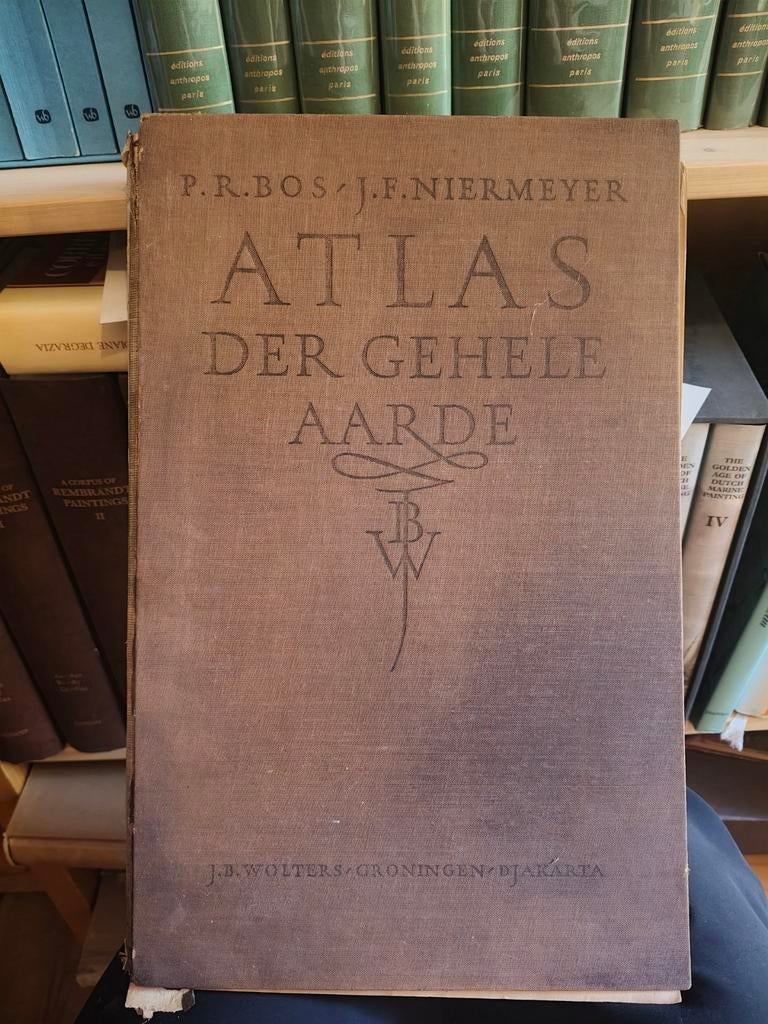 Bos-Niermeyer Schoolatlas der Gehele Aarde 1955, Gelezen, Bosatlas, P.R. Bos, J.F. Niermeyer, Ophalen of Verzenden