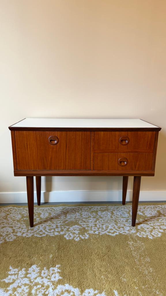 Vintage teak dressoir / ladekastje – jaren 60, Antiek en Kunst, Ophalen of Verzenden