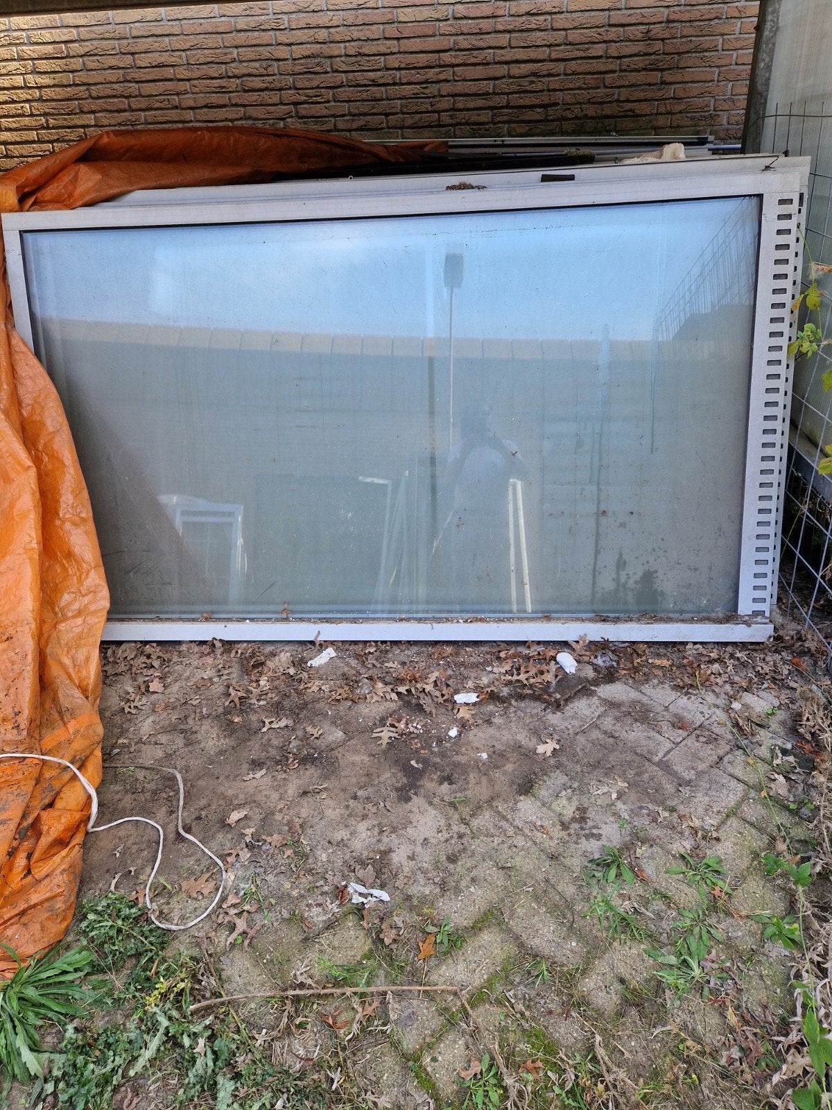 Aluminium Schuifpui 3-delig met Thermopane Glas, 75 tot 150 cm, Gebruikt, Aluminium, Ophalen of Verzenden