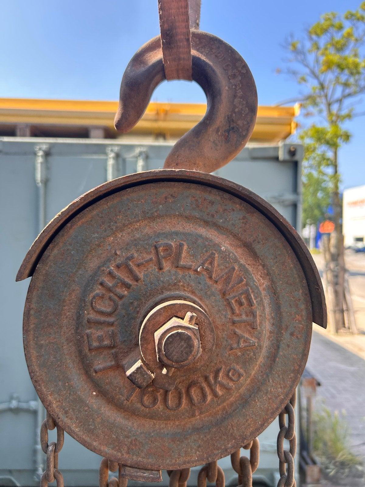 Oude vintage goedwerkende hand kettingtakel  1600Kg, Ophalen, Gebruikt, Handmatig