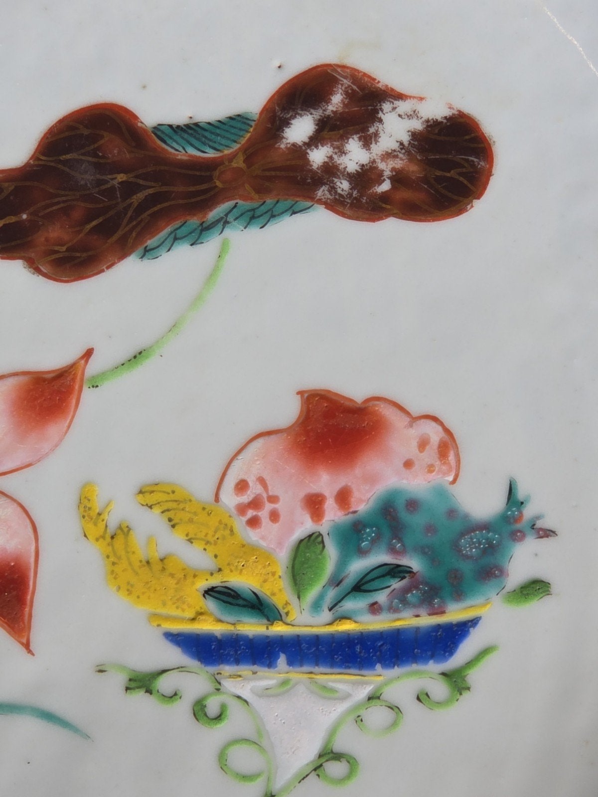 achthoekig Chinees porseleinen bord Qianlong famille rose, Antiek en Kunst, Ophalen of Verzenden
