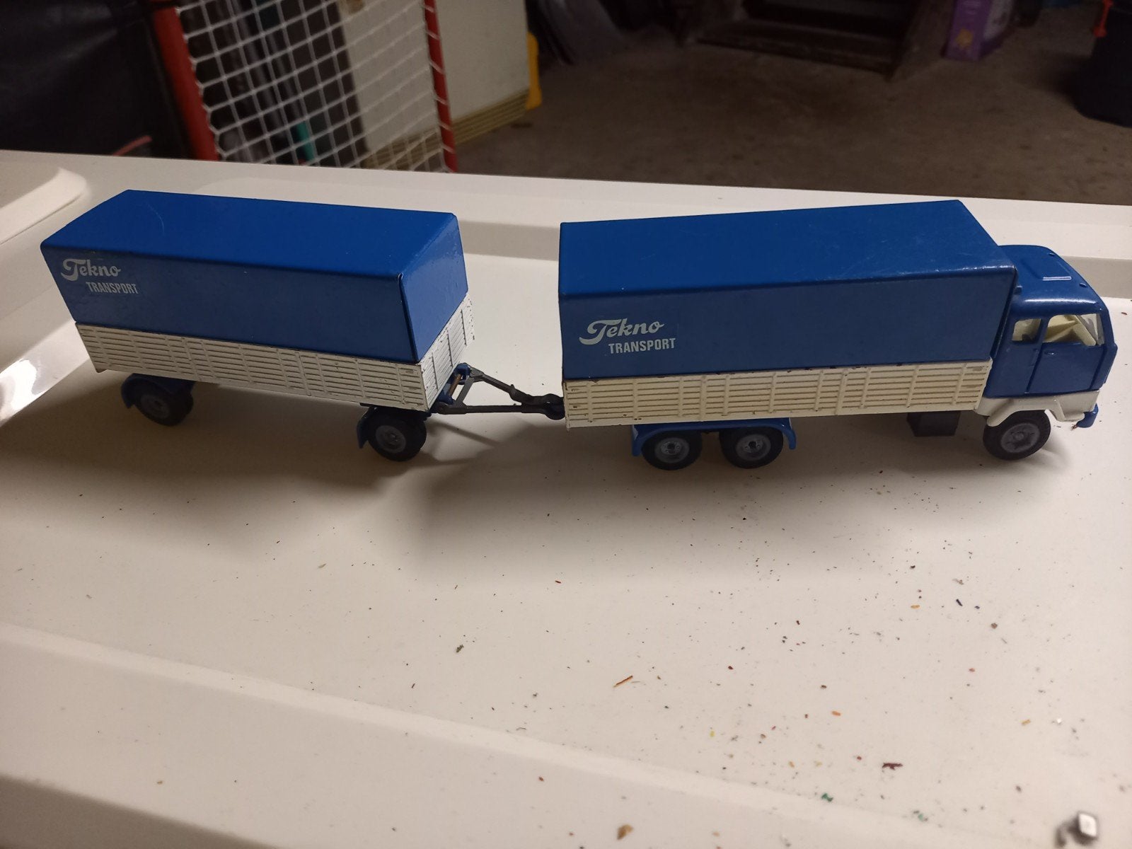 Tekno Transport vrachtwagen met aanhanger, Ophalen of Verzenden, Gebruikt