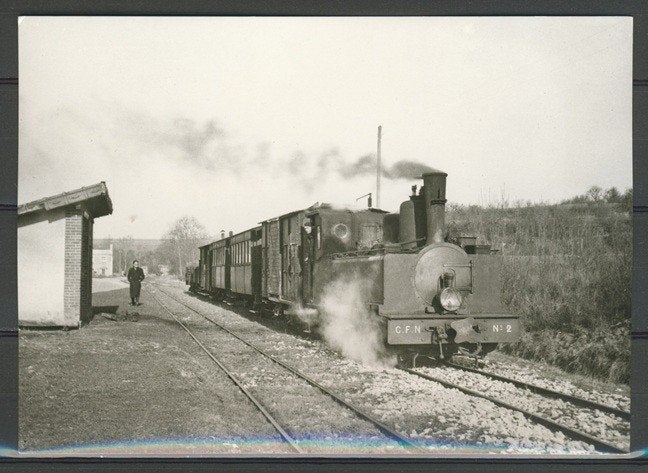 Stoom Locomotief No. 2 C.F.N.  Foto-Ansichtkaart Trein t-126, Ophalen of Verzenden, Zo goed als nieuw, Trein, Kaart of Prent