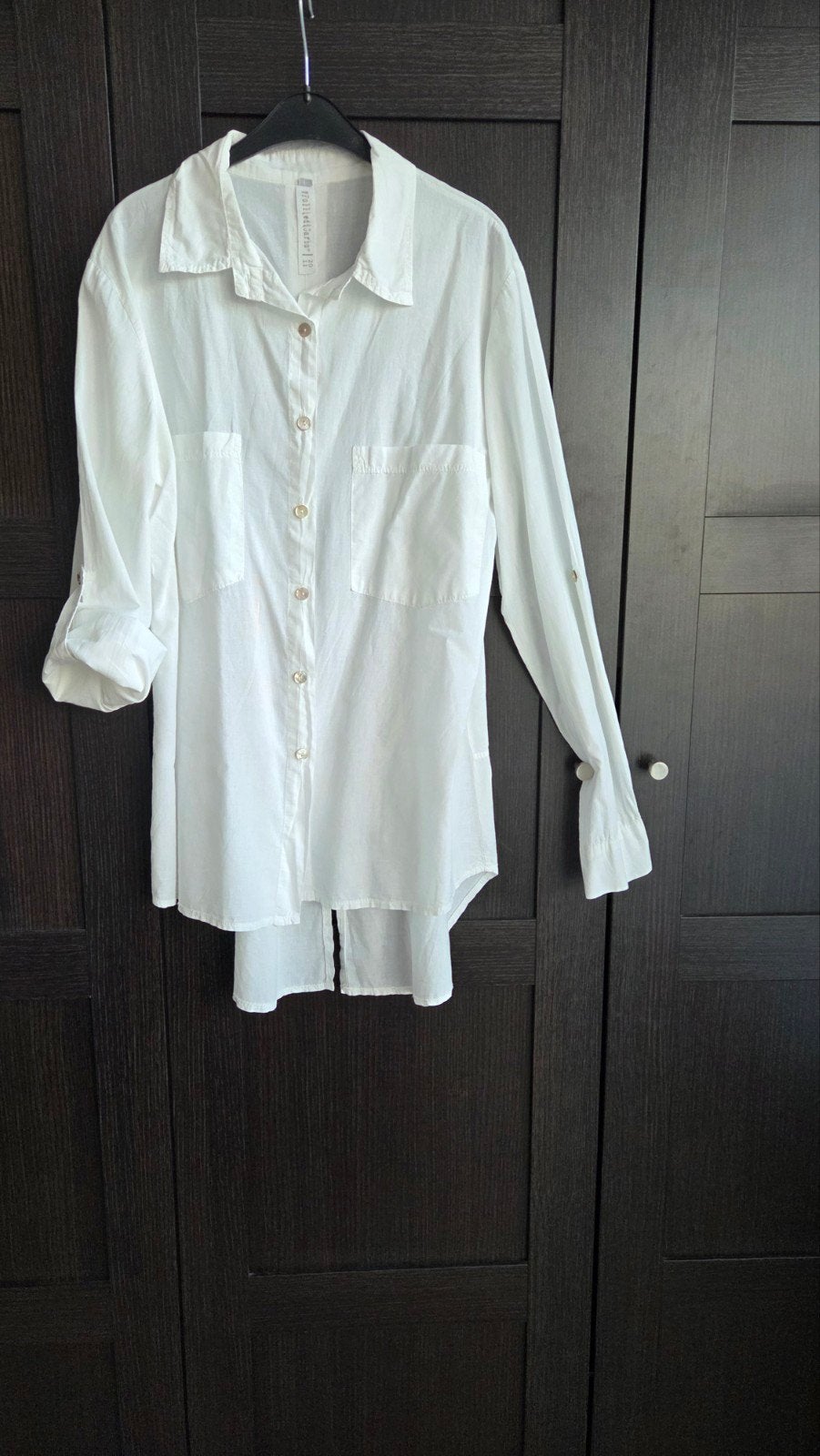 Follie di Garbo Witte Blouse Maat L met Oranje Accent, Wit, Maat 42/44 (L), Ophalen of Verzenden, Gedragen