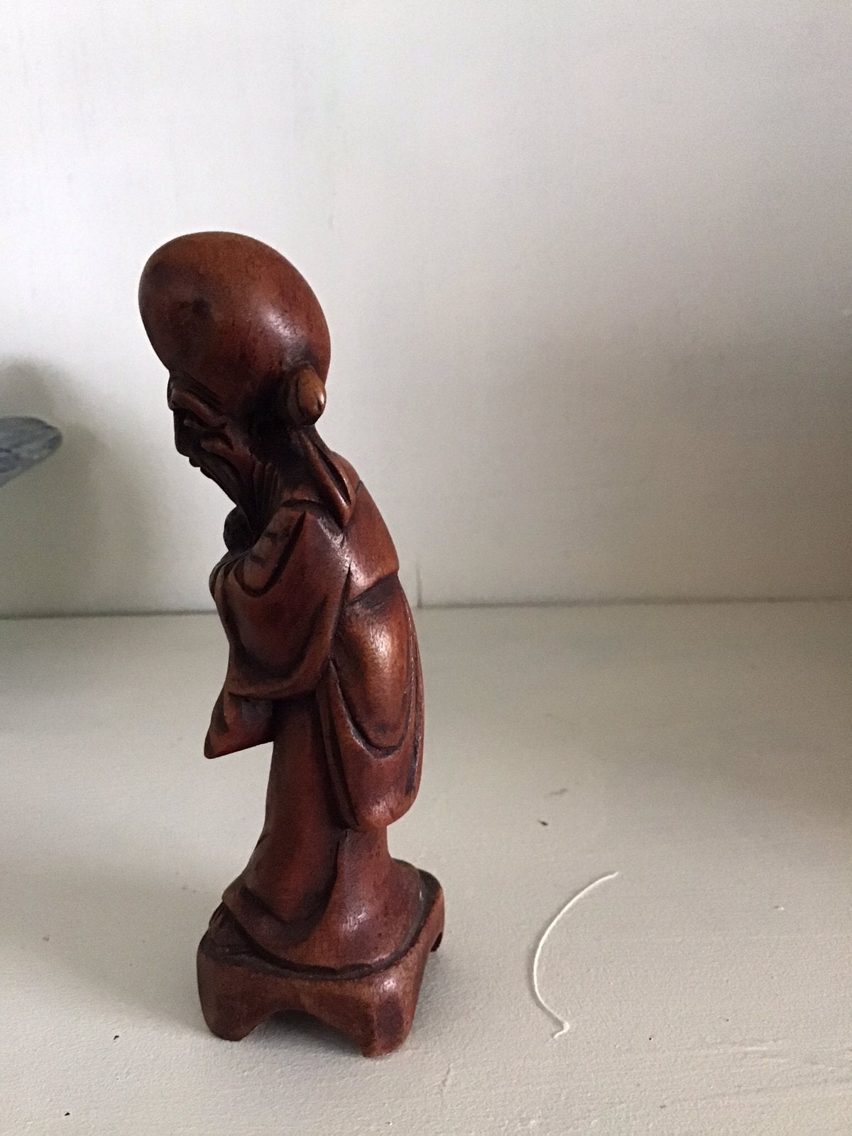 Shou Xing beeldje,god van de langlevendheid,buxushout, Antiek en Kunst, Ophalen of Verzenden