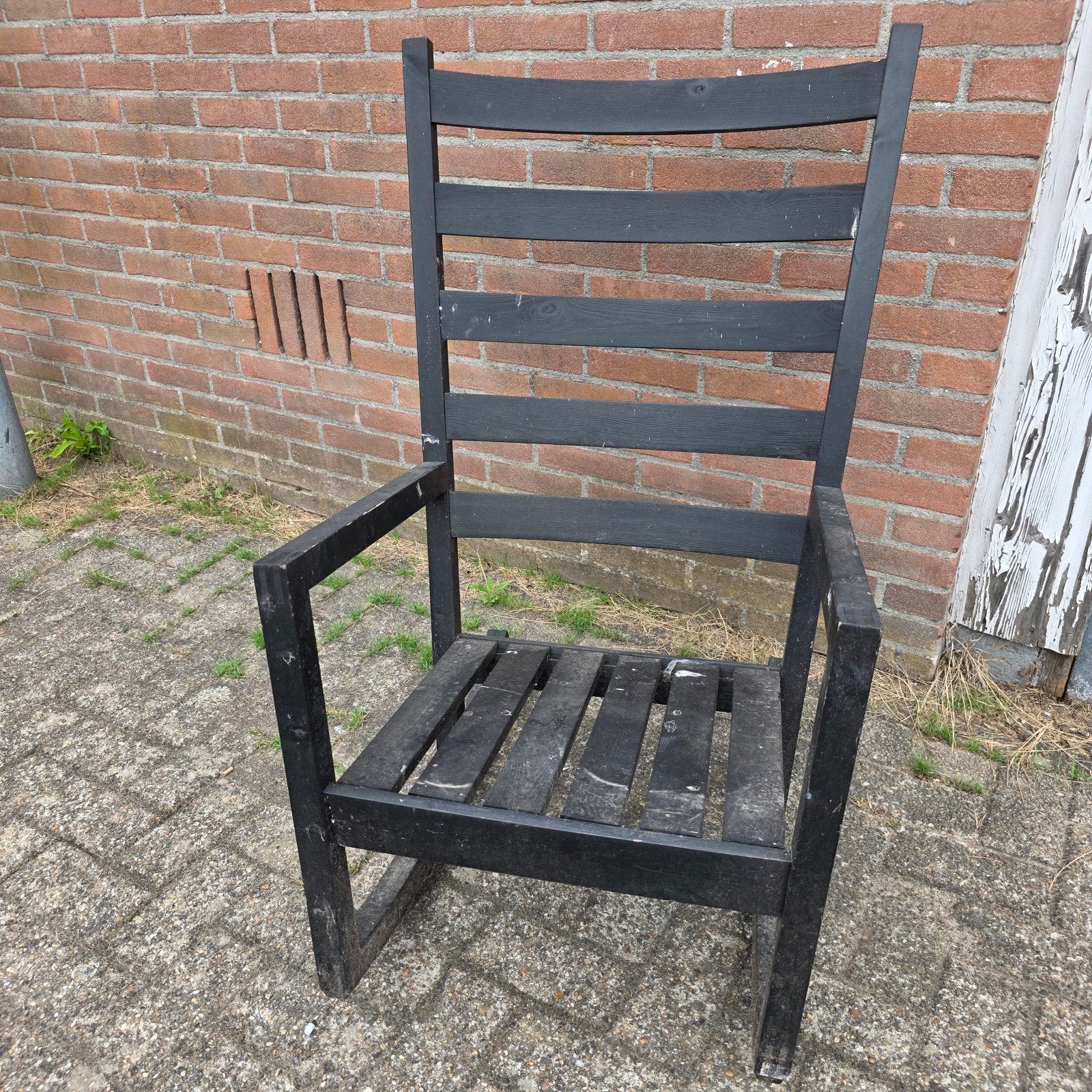 Zwarte houten schommelstoel Ikea, gratis af te halen in Eind, Gebruikt, Zwart, Rustiek, Ophalen of Verzenden