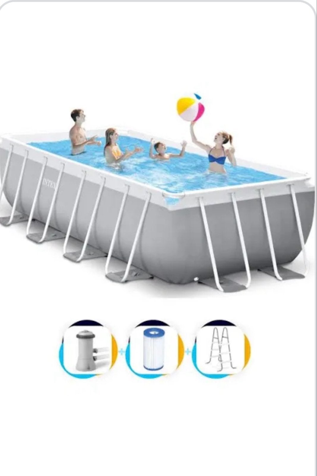 Bestway | Power Steel Zwembad 488 x 244 x 122 met toebehoren, 120 cm of meer, 200 tot 300 cm, Ophalen of Verzenden, Zo goed als nieuw
