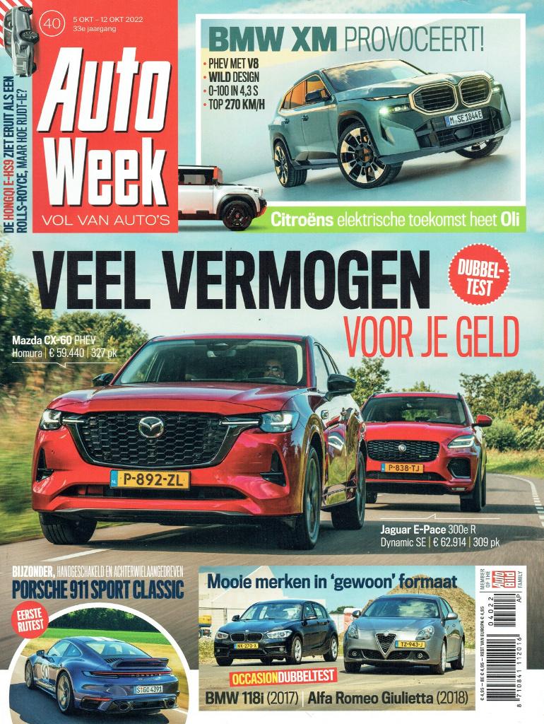 Autoweek 2022 nr. 40 (o.a. Jaguar E-Pace & Mazda CX-60), Verzenden, Gelezen, Algemeen
