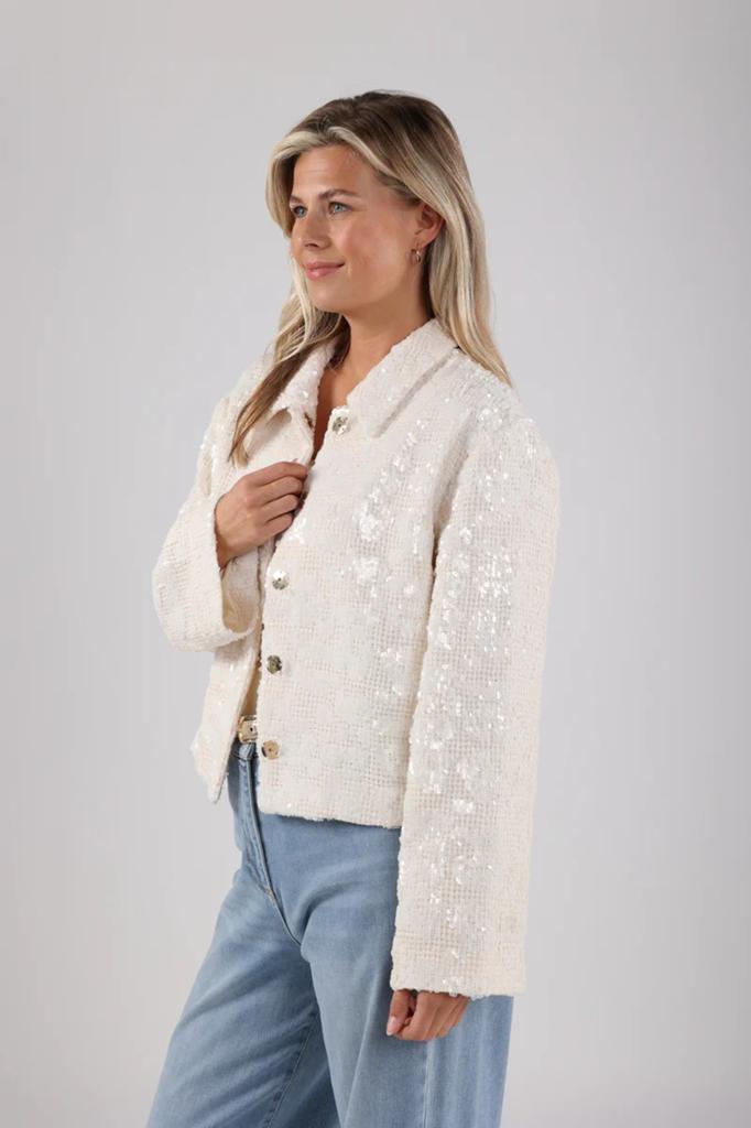 Nieuw! Nukus Ava Paillet Jacket Offwhite XXL, Ophalen of Verzenden, Nieuw, Maat 46/48 (XL) of groter, Wit