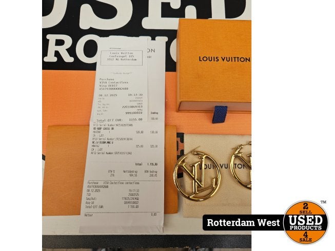 Louis Vuitton Louise Hoop GM Earrings + BON, Louis Vuitton, Zo goed als nieuw, Support@louisvuitton.com, 2 Rue du Pont Neuf
75001 Paris
France
