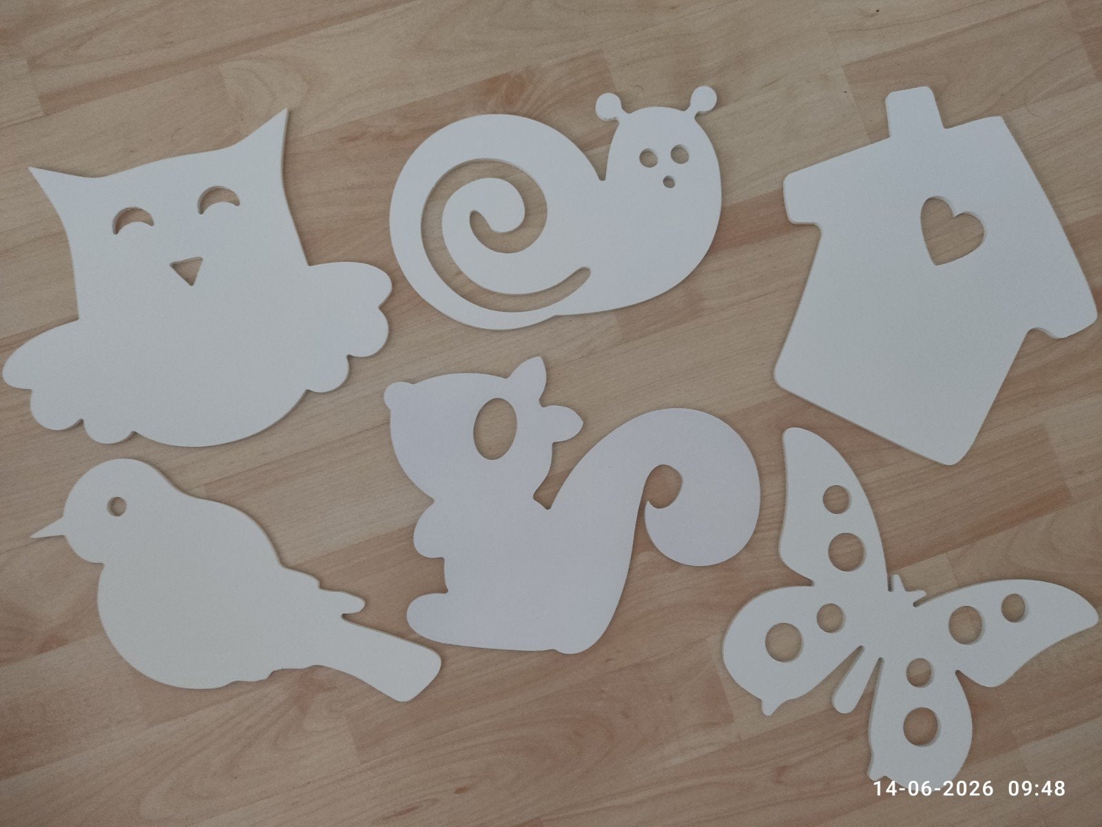 Witte houten decoratiefiguren voor kinderkamer, Ophalen, Nieuw, Wanddecoratie