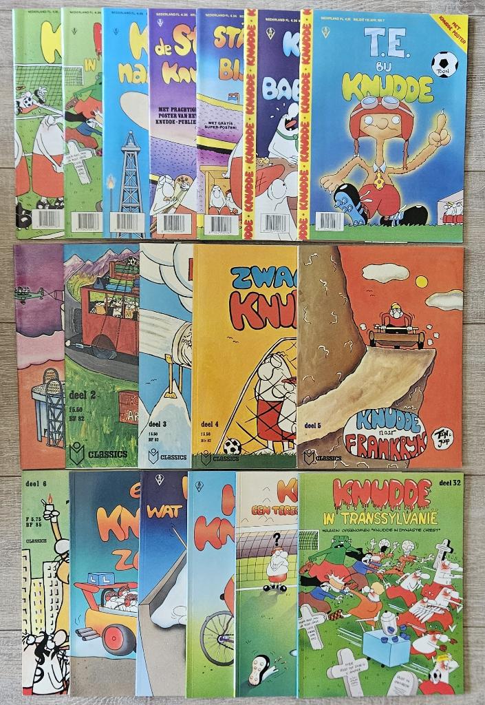 11 FC Knudde albums sc en 8 tijdschriften - Toon van Driel, Ophalen of Verzenden, Zo goed als nieuw, Meerdere stripboeken, Toon van Driel