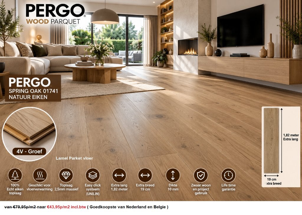 Leegverkoop Lamel Parket vloeren %70 Korting Koopzondag, Huis en Inrichting, Crème, 75 m² of meer, Nieuw, Ophalen of Verzenden