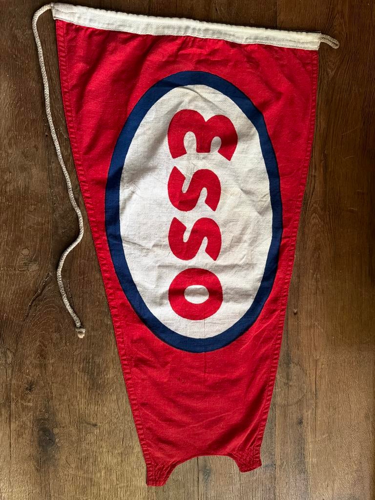 Vintage Esso Wimpel - Originele Reclame Vlag, Ophalen of Verzenden, Zo goed als nieuw