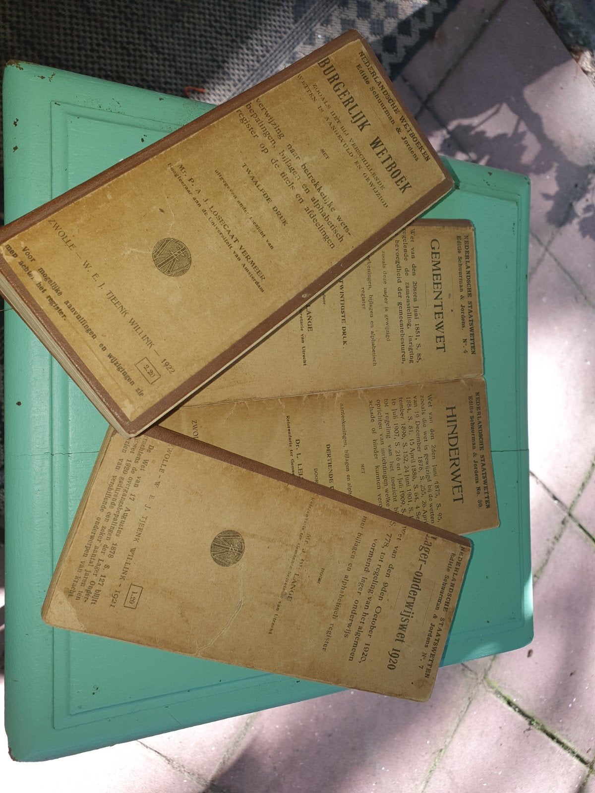 4 oude wetboeken uit 1921 - 1923, Antiek en Kunst, Ophalen of Verzenden
