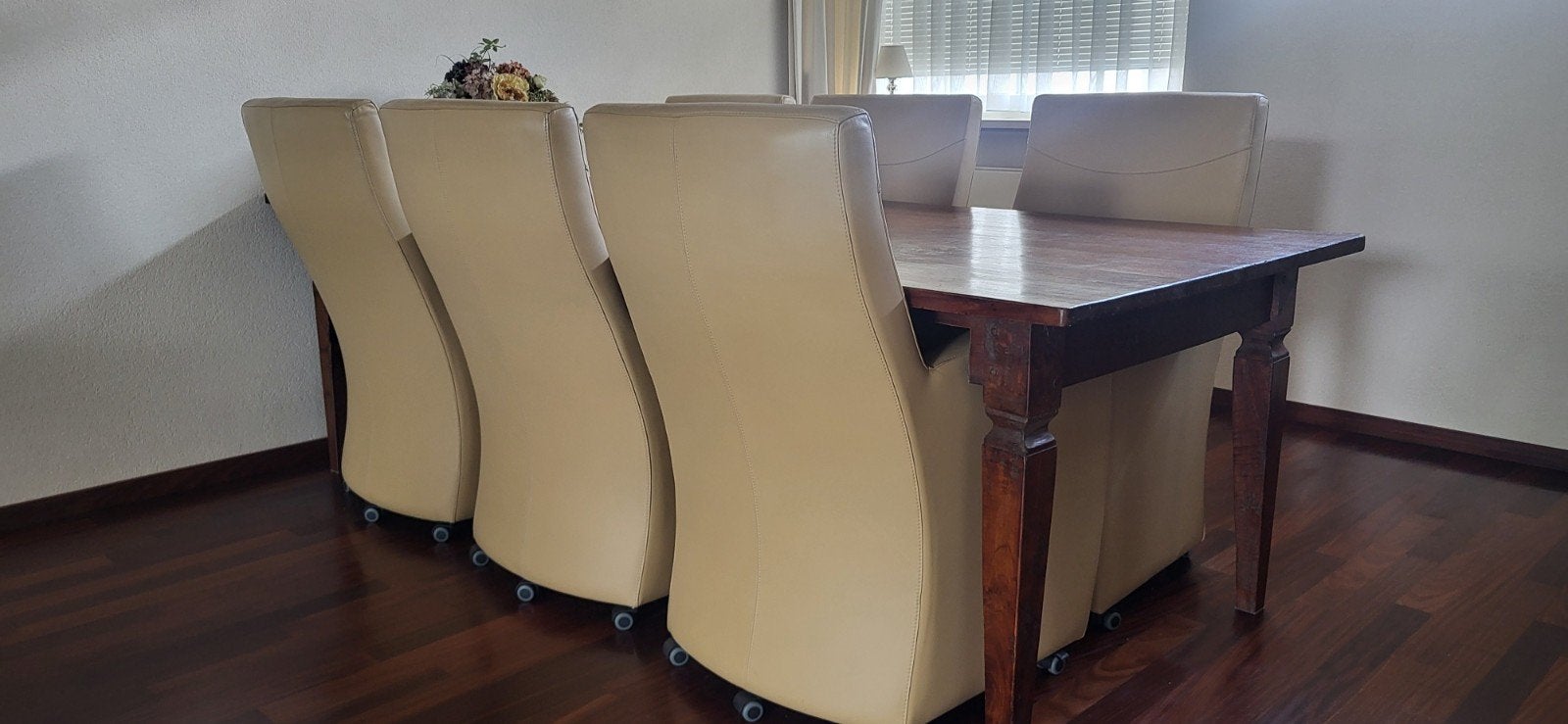 Eettafel hout 240 X 100, Huis en Inrichting, Tafels | Eettafels, Ophalen, 200 cm of meer, 50 tot 100 cm, Zo goed als nieuw