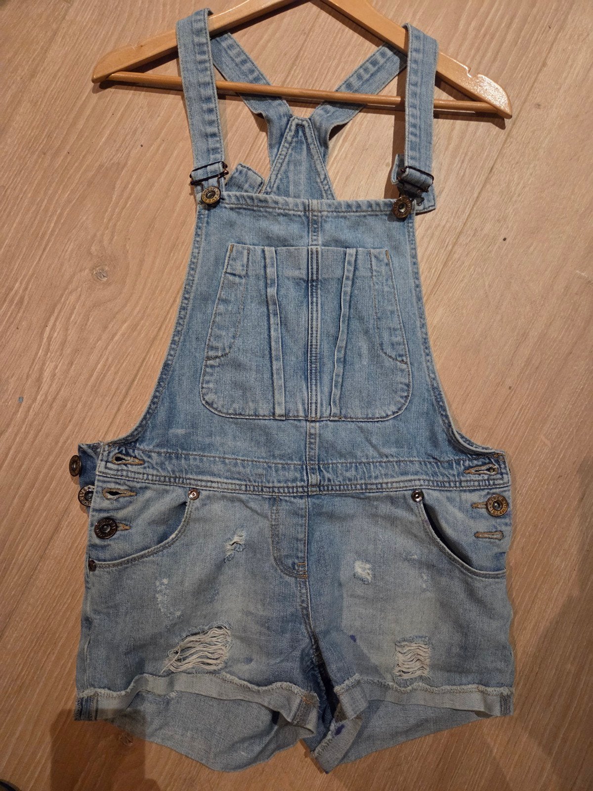 River Island Denim Salopette Short - Maat 34 (XS), Kort, Blauw, River Island, Ophalen of Verzenden