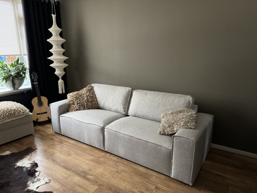 !!ACTIE!! Mack 3 zits bank recycled zandgrijs NIEUW, Niet ingevuld, Niet ingevuld, 75 tot 100 cm, Rechte bank