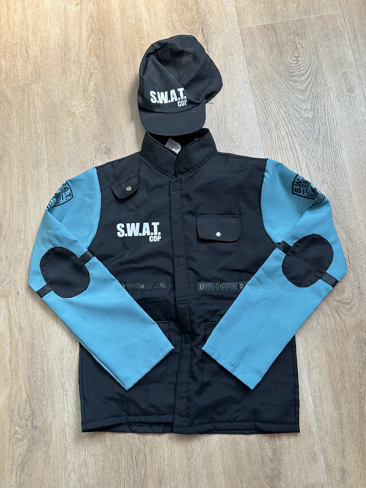 SWAT verkleedkleding jasje met pet, Ophalen of Verzenden, Zo goed als nieuw, 158 t/m 164, Jongen of Meisje