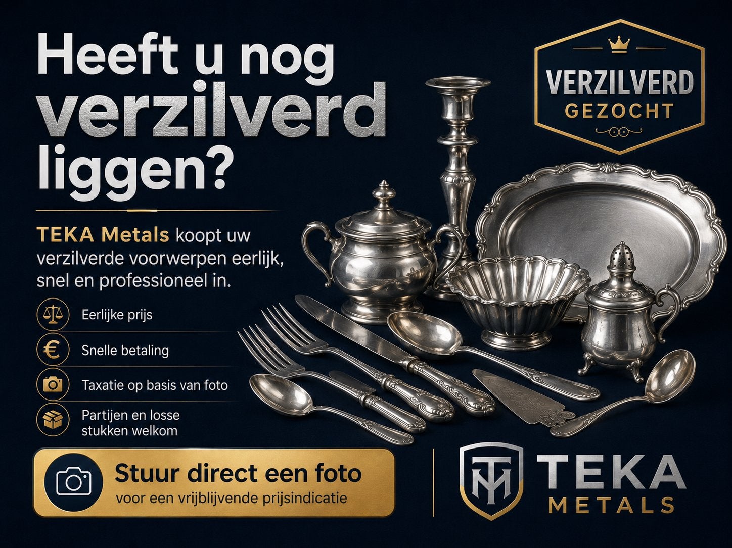 Verzilverd bestek verkopen?, Antiek en Kunst, Ophalen of Verzenden