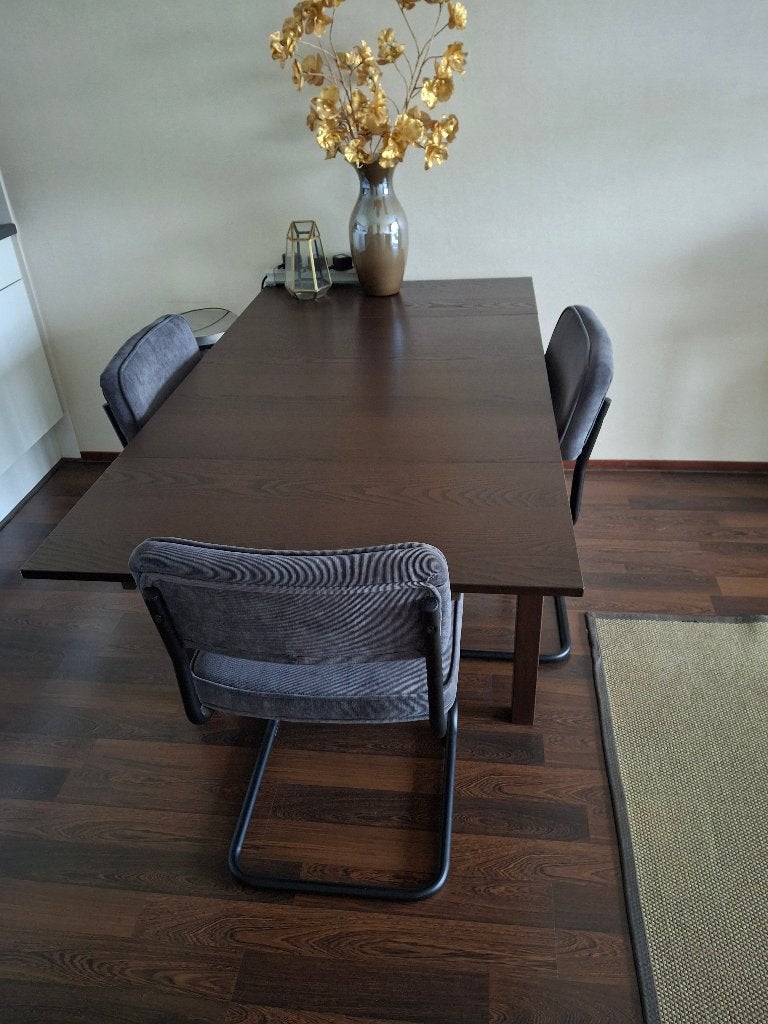 Eettafel met stoelen, Ophalen, 50 tot 100 cm, Zo goed als nieuw, Vijf personen of meer