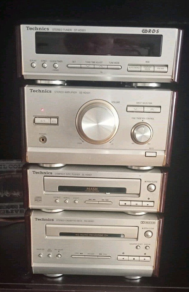 Vintage Technics SC-HD501 Micro Stereo Set met Speakers, Overige merken, Gebruikt, Cassettedeck, Ophalen of Verzenden