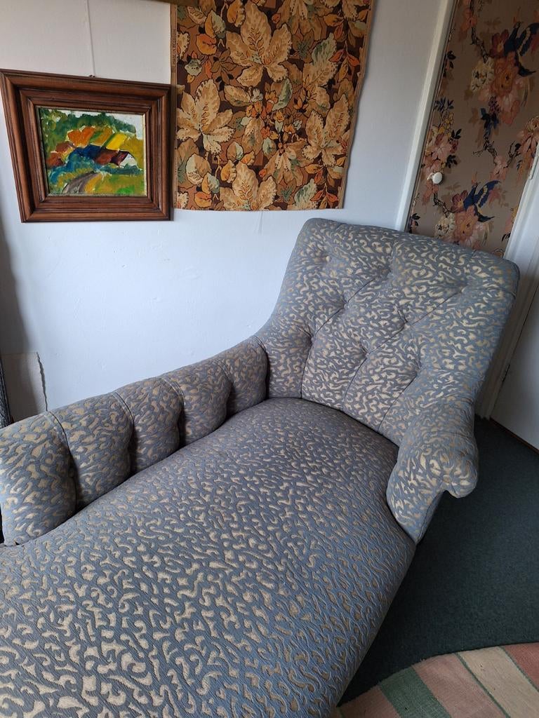 Mooie antieke originele Franse chaise longue, Huis en Inrichting, Ophalen, Gebruikt, Eenpersoons, Minder dan 150 cm