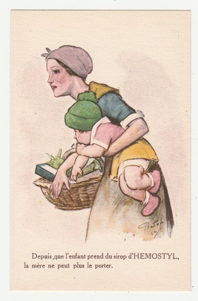 Reclame. HEMOSTYL.  Hoestsiroop., Verzenden, 1920 tot 1940, Ongelopen, Overige thema's