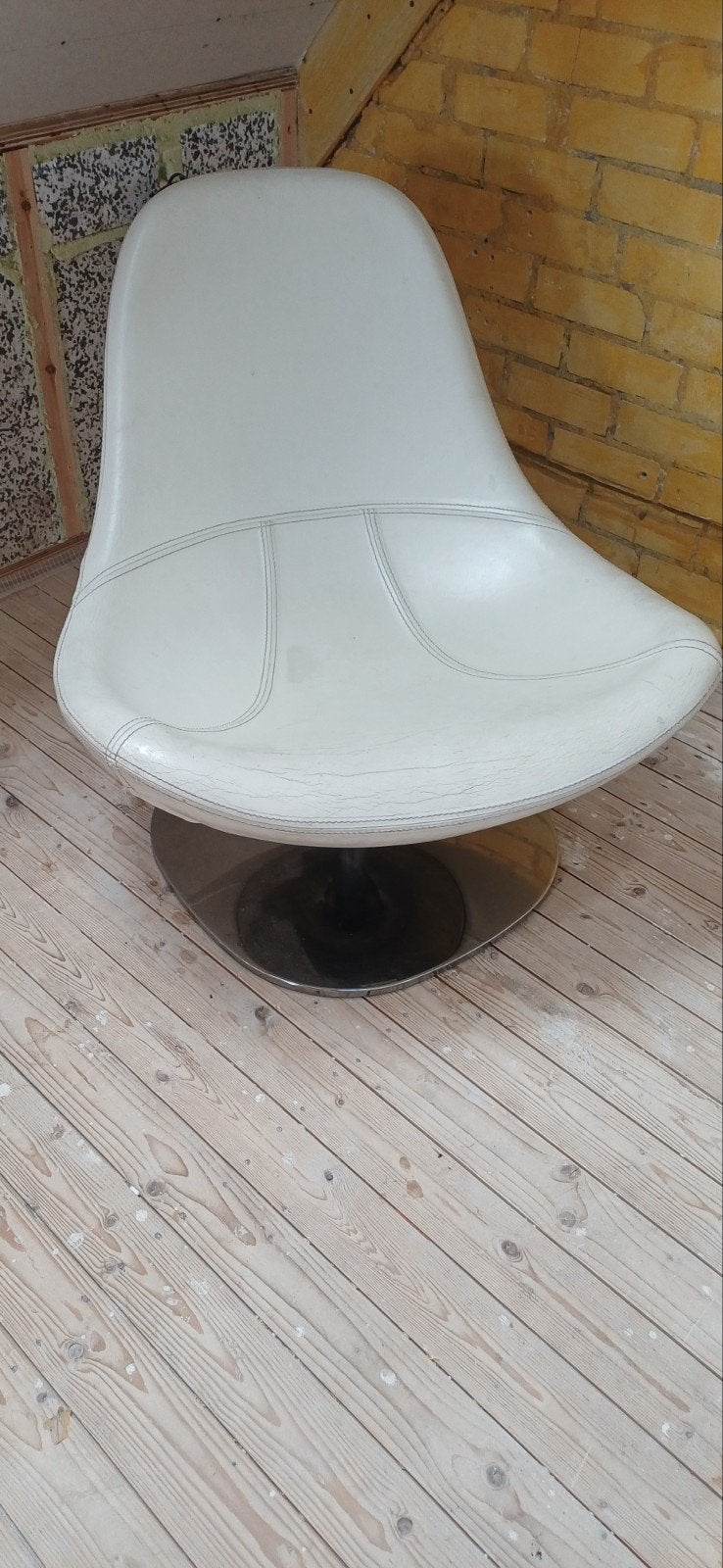 leren ikea tirup draaistoel leer crème, Ophalen, Gebruikt, Metaal