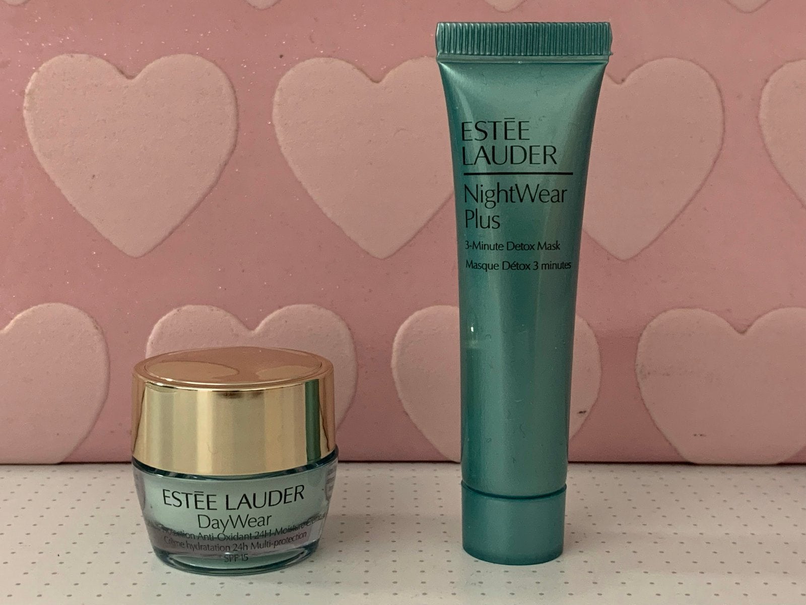 Estee lauder night wear plus 15ml en day wear 7ml setje, Ophalen of Verzenden, Nieuw, Gehele gezicht, Verzorging