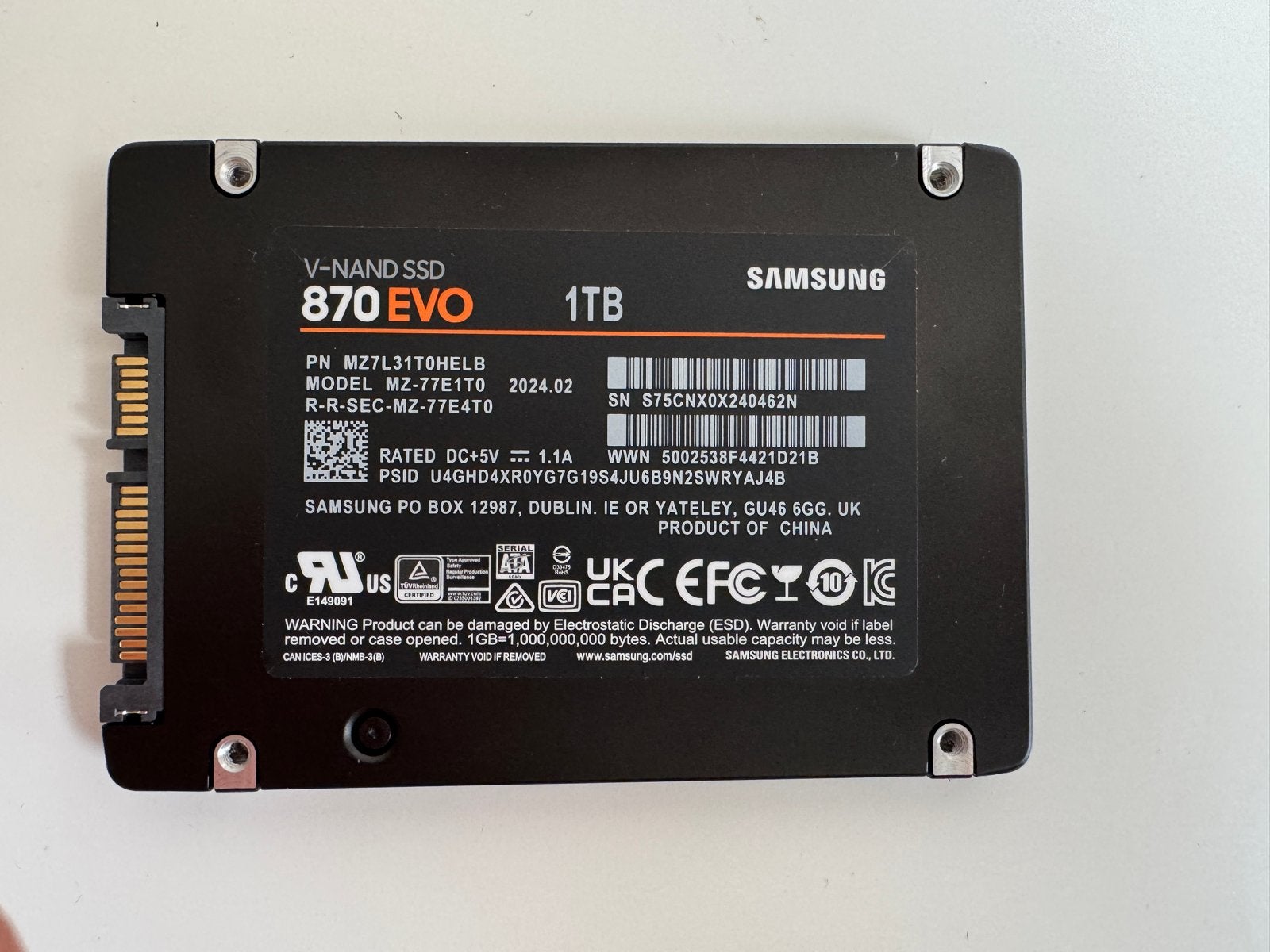 Samsung 870 EVO SSD 1TB - Nieuw, Computers en Software, Intern, Server, Nieuw, Ophalen of Verzenden