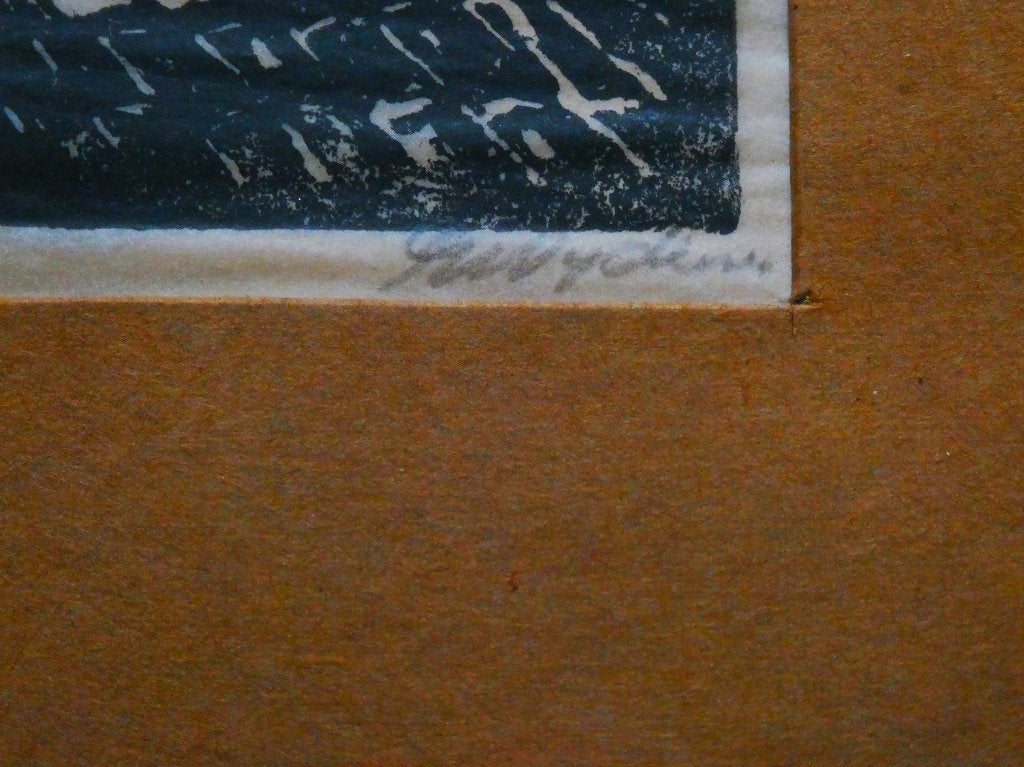 Houtsnede Daken van Amsterdam Gerard Wijdeveld ( 4 / 50 ), Antiek en Kunst, Met tekst, Stadsgezicht, Ophalen of Verzenden, Houtsnede