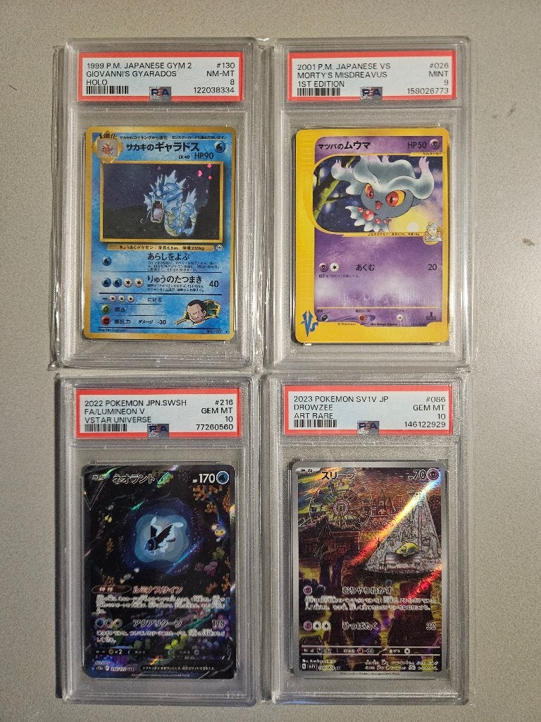 Giovanni's Gyarados, Morty's Misdreavus, Drowzee, Lumineon V, Ophalen of Verzenden, Zo goed als nieuw, Meerdere kaarten