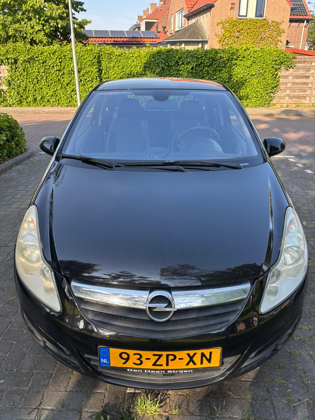 Opel Corsa 2008 Zwart, Auto's, Stof, Zwart, Handgeschakeld, Particulier