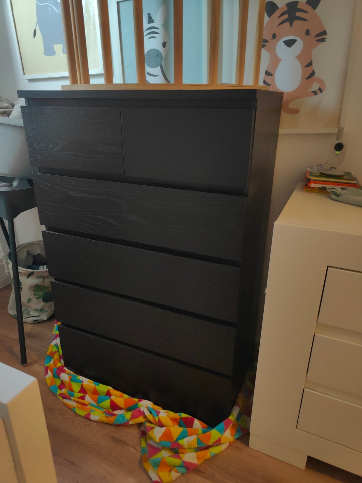 Ikea Malm ladekast zwartbruin met 6 lades en softclose, Ophalen, 5 laden of meer, 100 tot 150 cm, 50 tot 100 cm