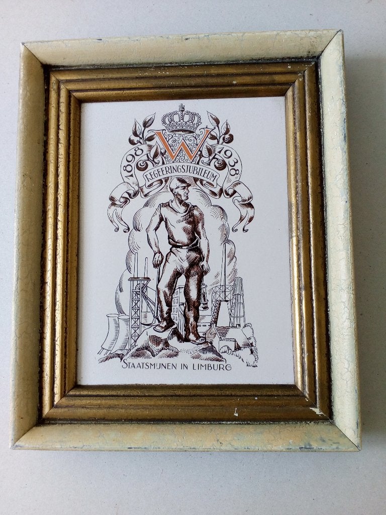 Historische Plaquette Staatsmijnen Limburg 1898-1938, Ophalen of Verzenden
