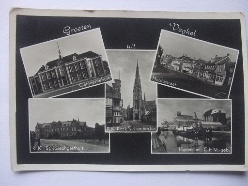 Q62 Groeten uit Veghel - 1957, Verzenden, 1940 tot 1960, Ongelopen, Noord-Brabant