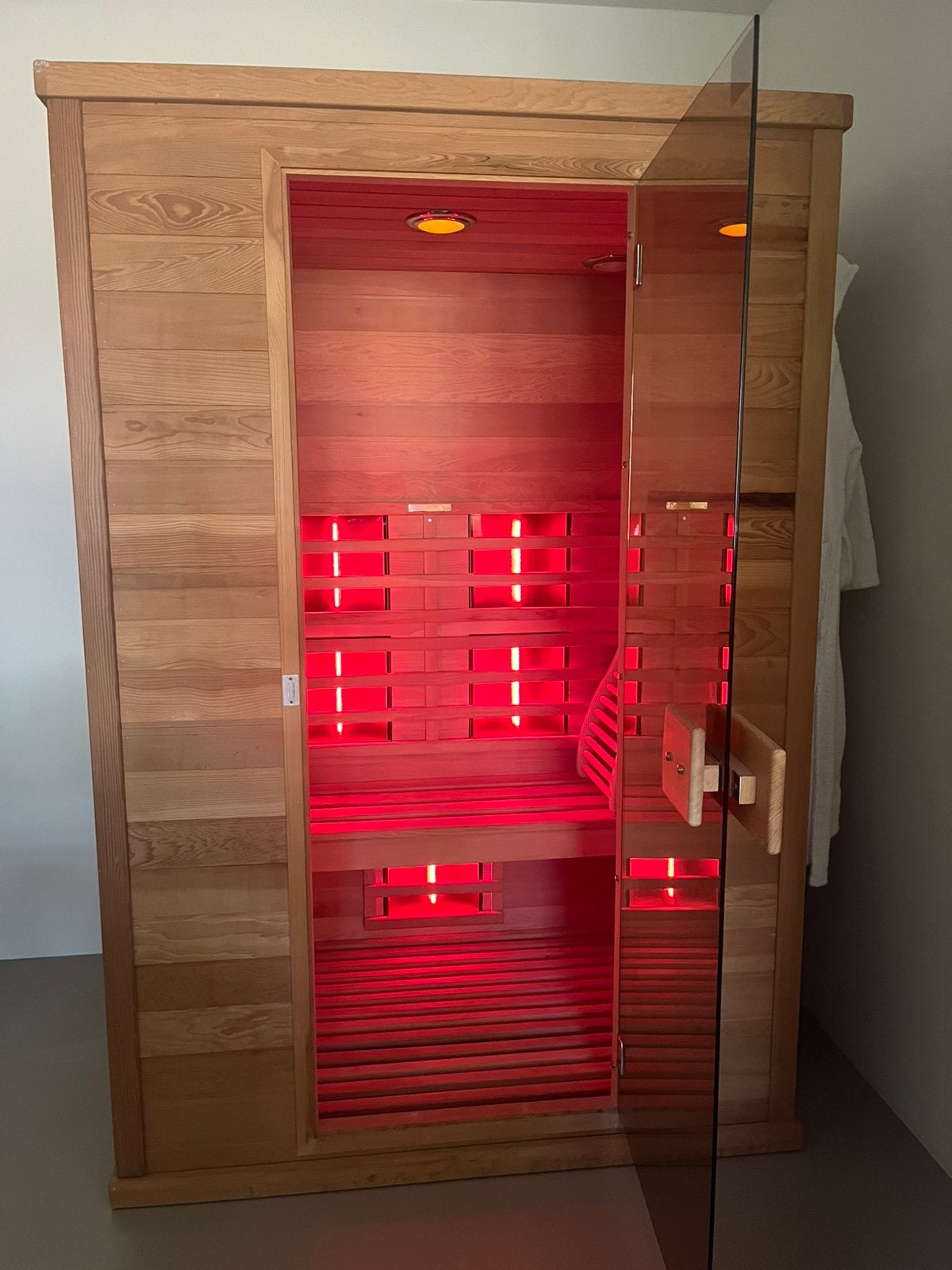Olufsen Infrarood Sauna 2 pers., Sport en Fitness, Sauna, Ophalen, Zo goed als nieuw, Complete sauna