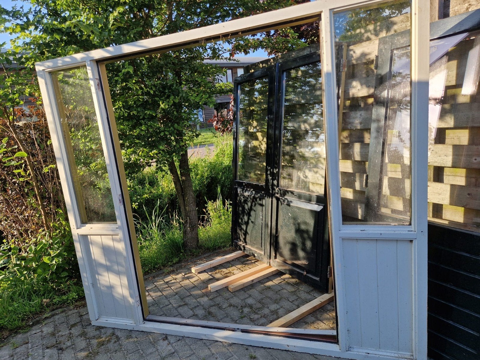 Openslaande deuren/ tuindeuren, Ophalen, Gebruikt, Buitendeur, Glas