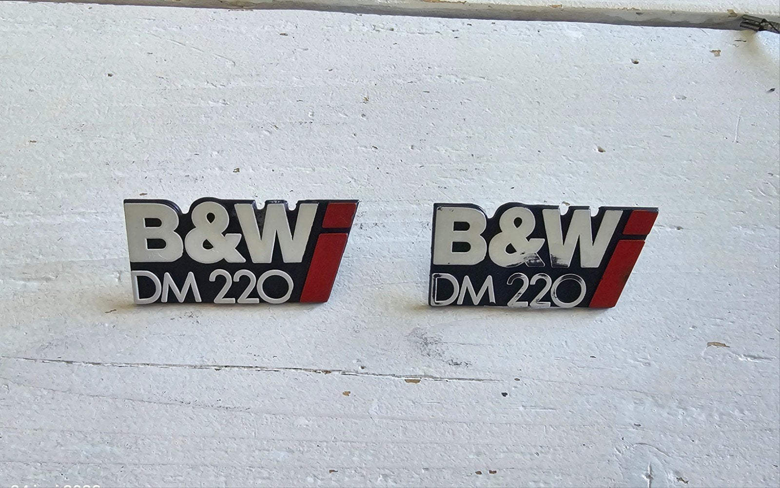 B&W dm220i luidspreker logo's.