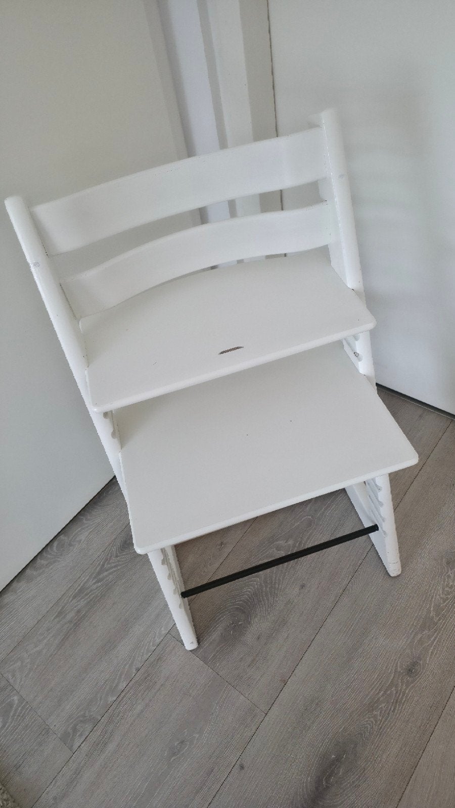Stokke trip trap kinderstoel wit., Ophalen, Gebruikt, Meegroeistoel, Aanschuifbaar