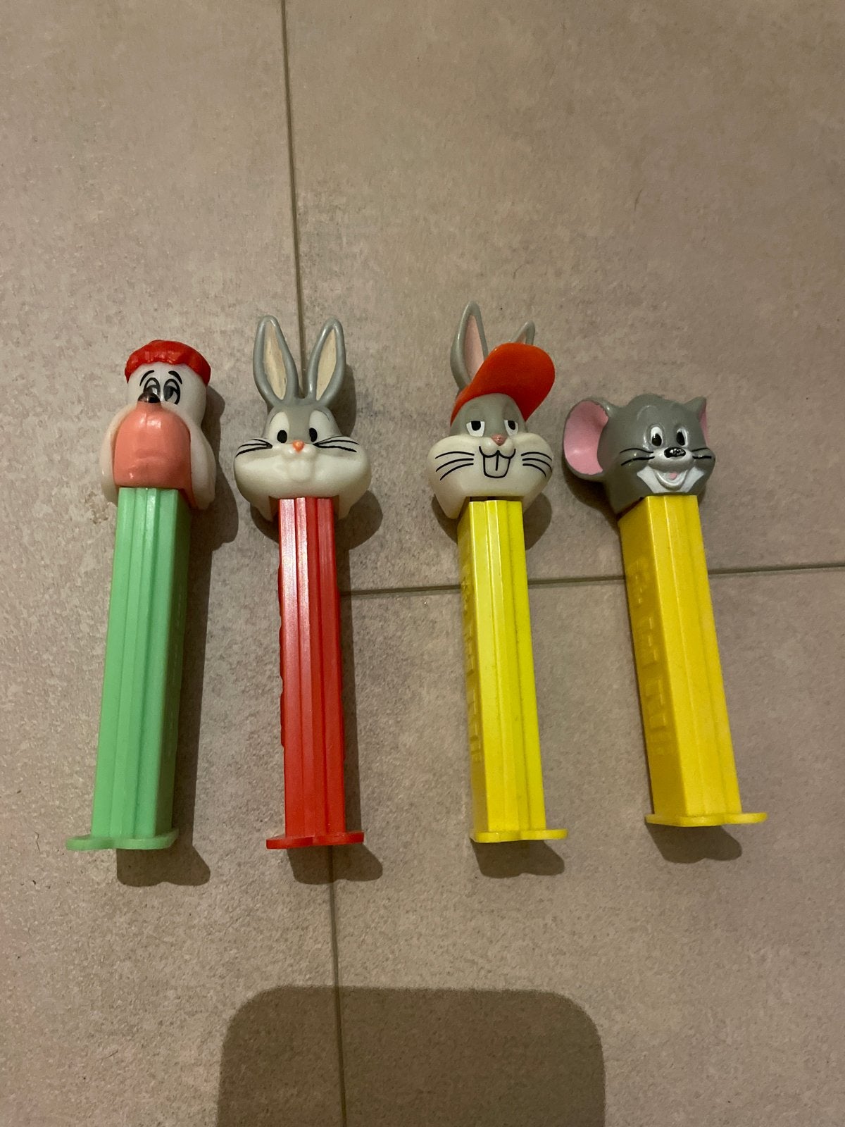 Set van 4 vintage PEZ dispensers: Looney Tunes & Tom & Jerry, Ophalen, Gebruikt