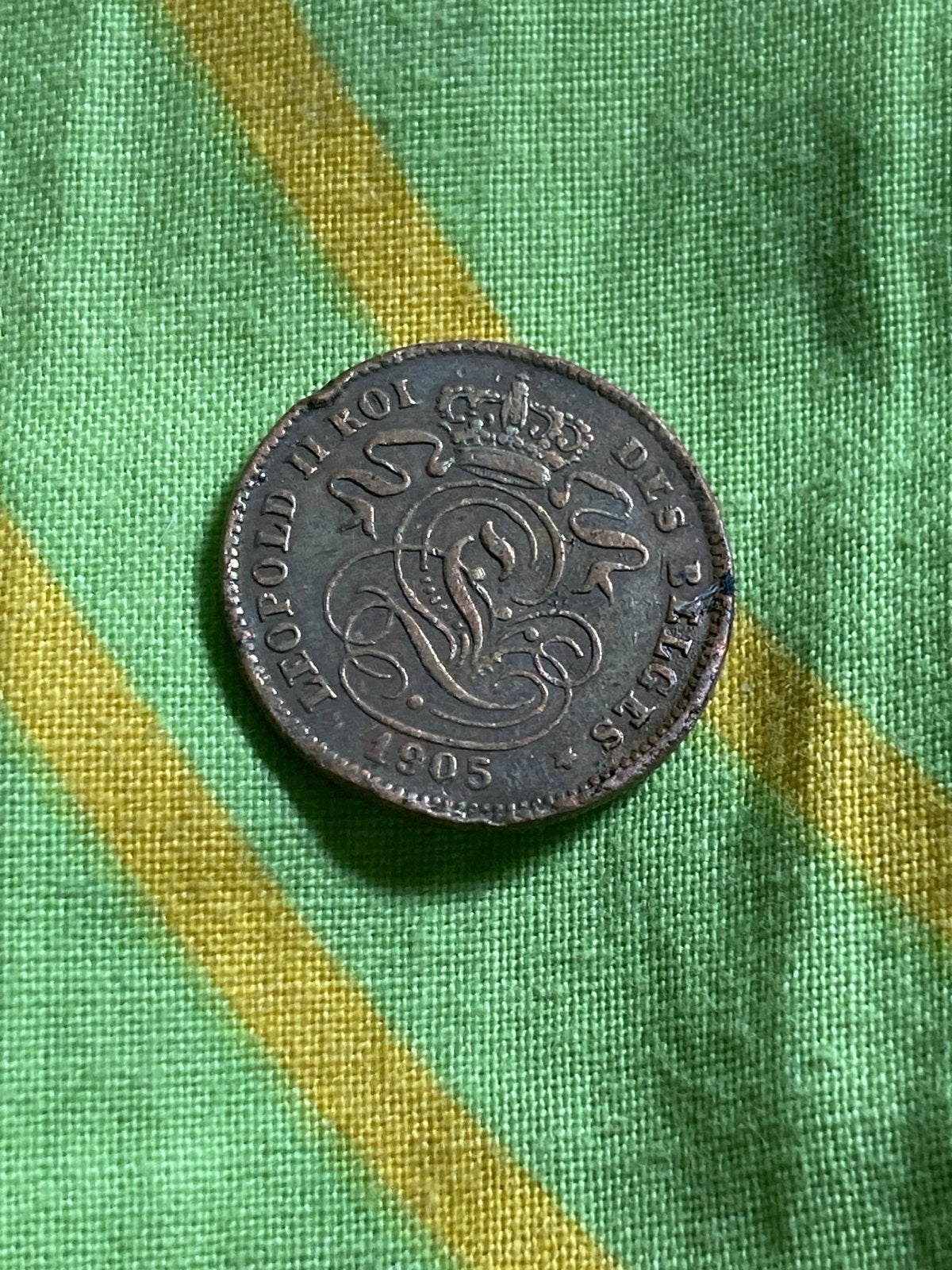 Set van 2 Belgische munten: 2 Cent 1905 en 1864, Postzegels en Munten, Munten | België, Ophalen of Verzenden, Brons, Setje