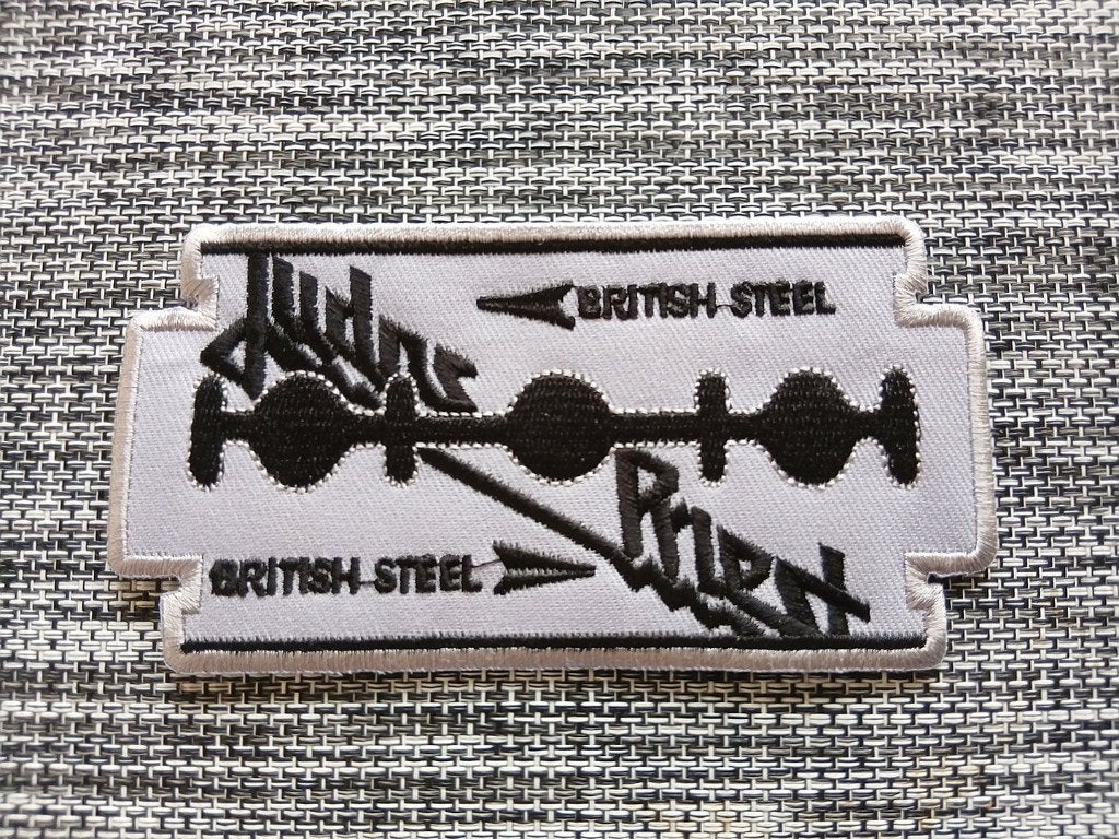 Judas Priest mooie British Steel shaped patch j8 metal, Verzenden, Nieuw, Kleding
