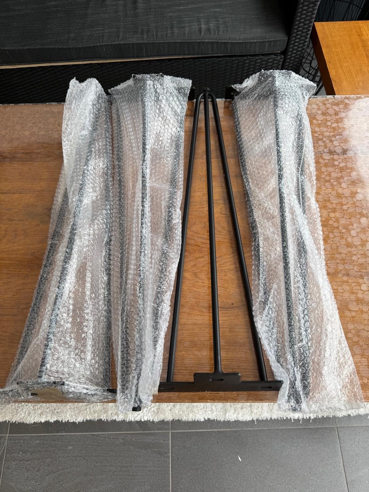Nieuwe zwarte metalen hairpin tafelpoten (4 stuks), Tafelpoot, Minder dan 50 cm, 50 tot 100 cm, Nieuw