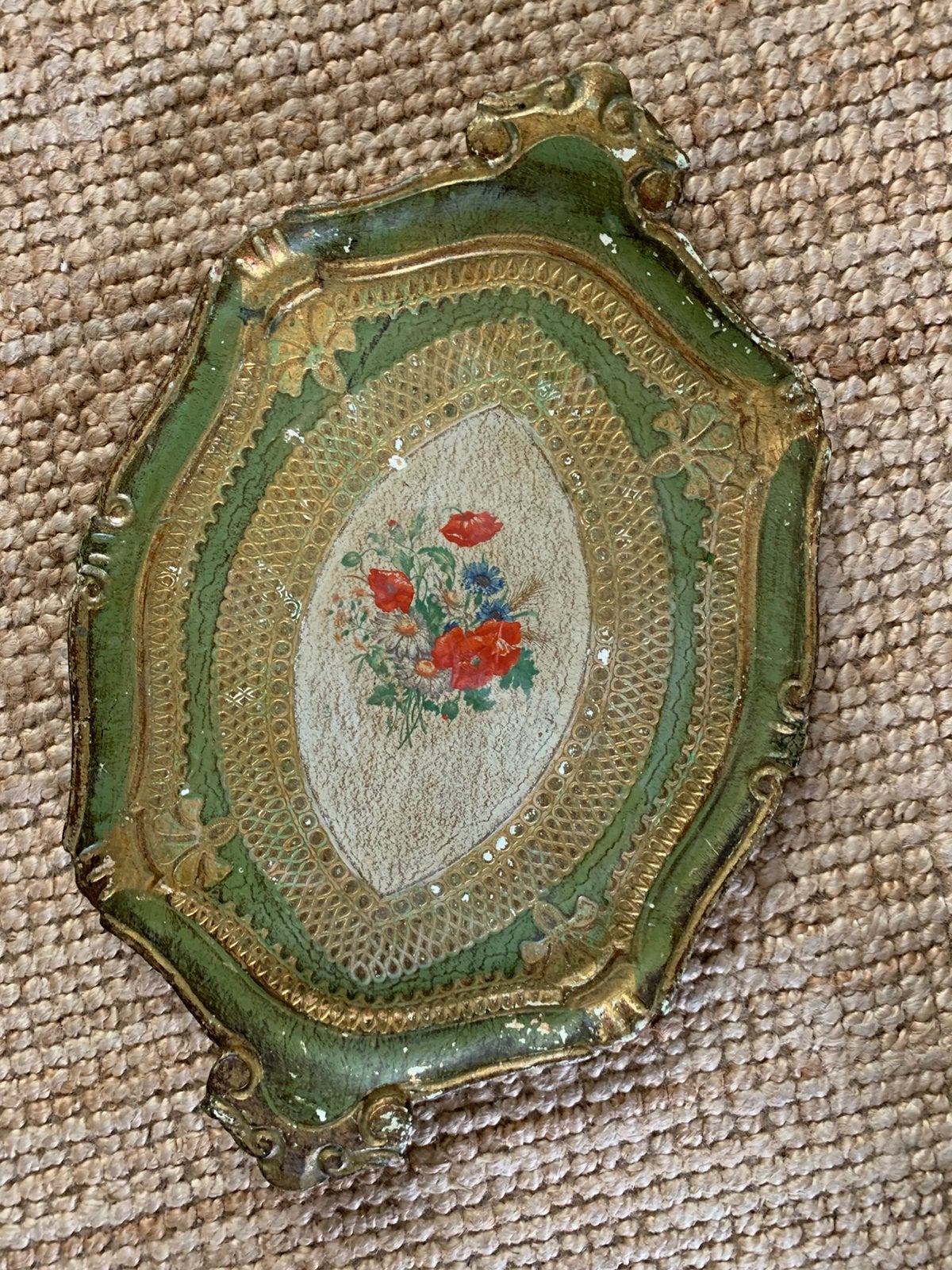 Mooi oude houten origineel Florentijns Italiaans dienblad, Antiek en Kunst, Ophalen of Verzenden